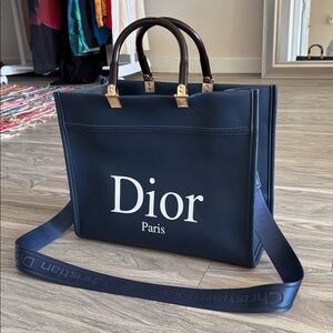 Dior Dark Blue Tote with Gold Accents